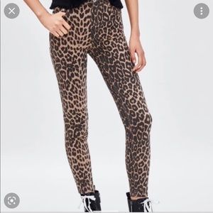 Zara high rise cheetah skinny jean